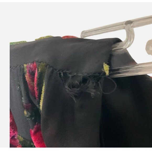 Rachel Parcell Burnout Velvet Maxi Dress V-Neck Gown Black Red Size 6 *READ FLAW - Picture 9 of 10